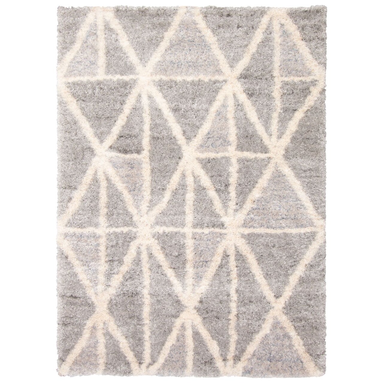 Chaudhary Living 6.5' x 9.5' Abstract Shag Area Throw Rug - Gray